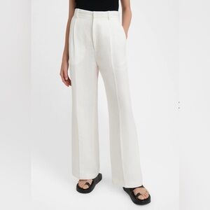 Plan C Pleated Wide-Leg Linen Trousers Sz S. $720
